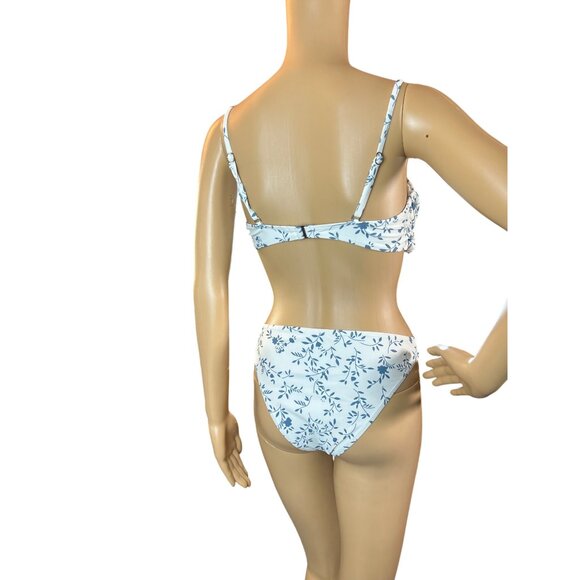 Womens Bikini Top & Bottom Small Antique Floral Print Coquette cottagecore‎ - Picture 6 of 8